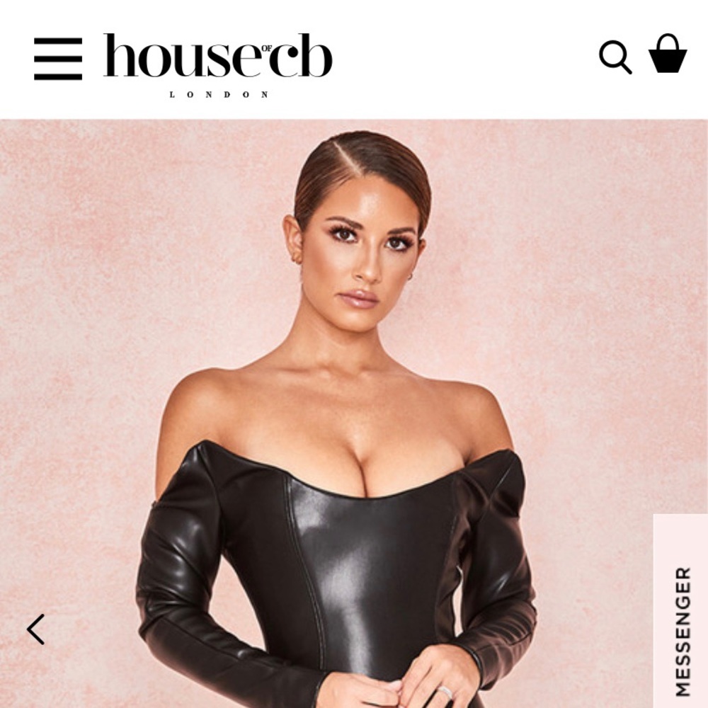 House of CB black leather mini dress